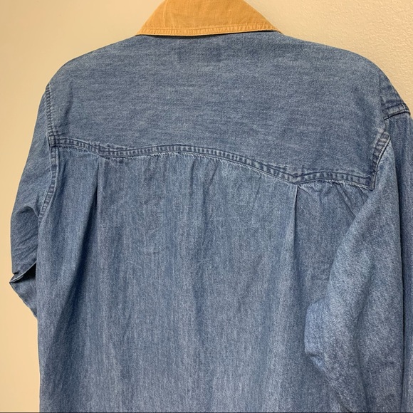Vintage 90s Embroidered Denim Jean Button Down - Picture 5 of 14